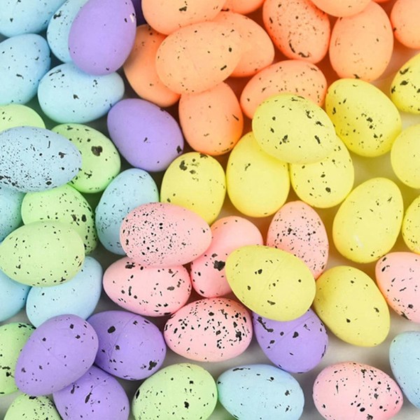 100 st färgglada skumägg påskägg dekorationer hantverk fågelägg DIY krans tillbehör