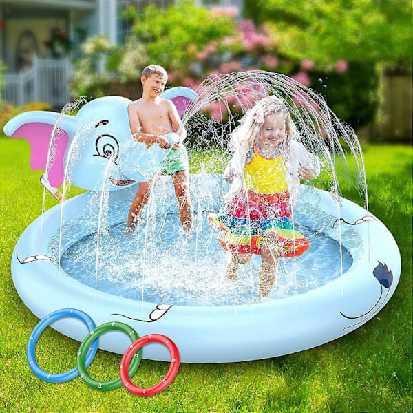 Vattenlekmatta för barn, Uppblåsbar Plaskpool, Leksaker för barn, Utomhus Splash Mat Aktiveringsmatta Spel Present Pojkar Flickor Tonåringar 3+ år