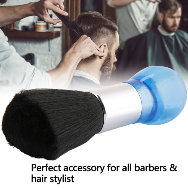 Neck Face Duster Brush Barber Hair Clean Hairbrush Cutting Frisør Styling Tool (blå)