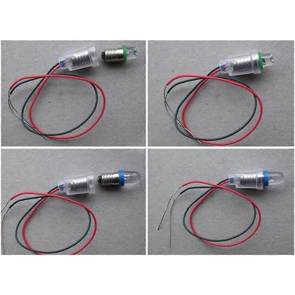 10 st E10 Lampsockel LED Skruvmontering Små Glödlampshållare Ljussockel med Kabel för Kretsexperiment Hem Elektrisk Testning Tillbehör
