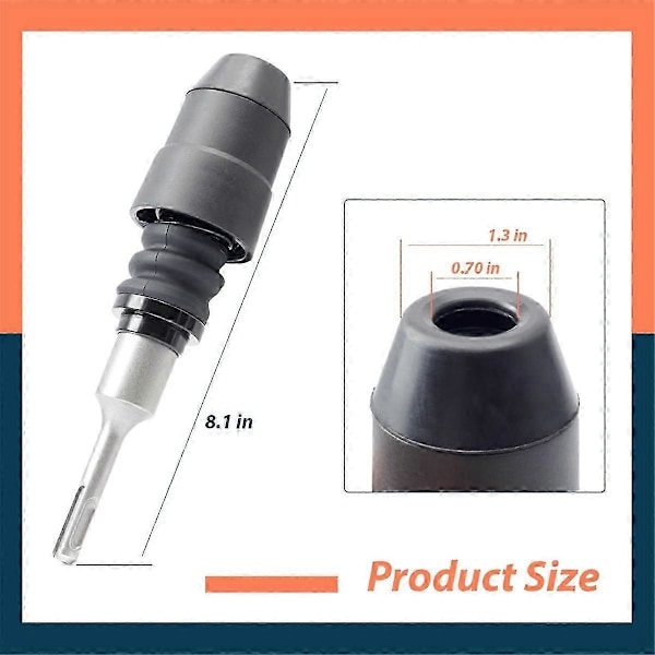 Adapter kompatibel med SDS-Plus till SDS-Max 8-1/4 tum lång, kompatibel med borrhammare, legerat stål