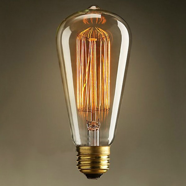 6 st E27 Retro LED-lampor 40W för matsal vardagsrum sovrum badrum