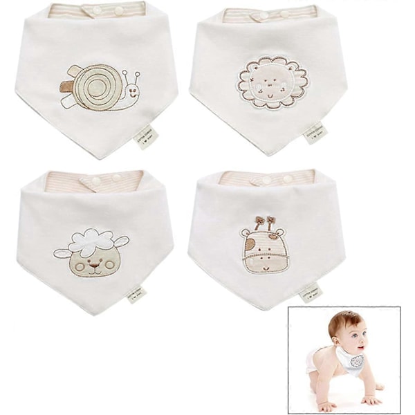 Set med 4 Pojk-haklappar, Flick-haklapp Födelse Baby Haklapp Pojk- Flick-haklapp
