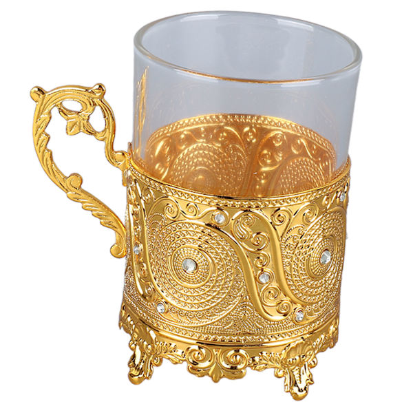 Ølkrus i legert glass Matal ølkopp samleobjekt dekorativt whiskykrus Drikkekrus til farsdagens julebursdag Golden (J18149)