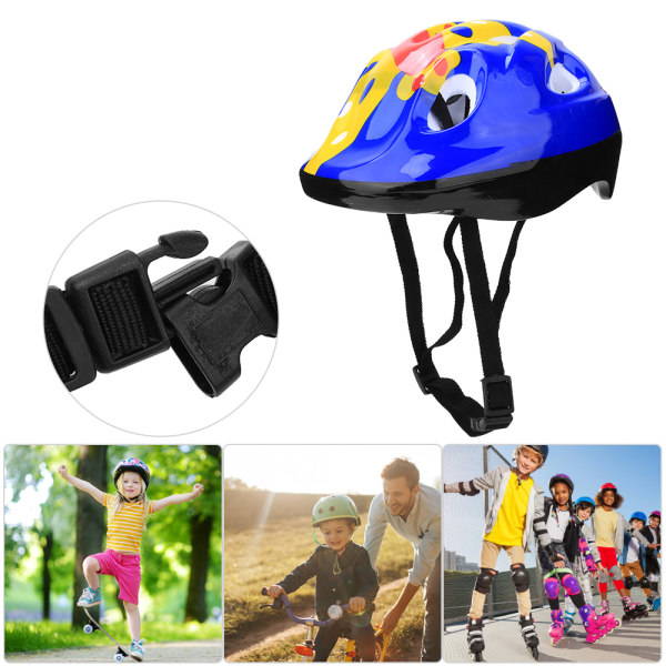 Mørkeblå Skum Børn Cykling Cykel Skøjteløb Balancescooter Babysport Sikkerhedshoved Beskyttende hjelm