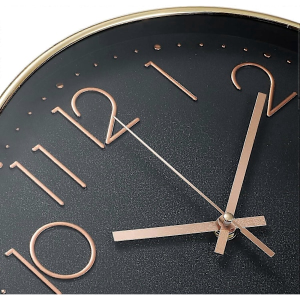2025 Egnet Stille Lydløs Kvarts Analog Veggklokke - 30 cm - Ingen Tikking - Analog Veggklokke