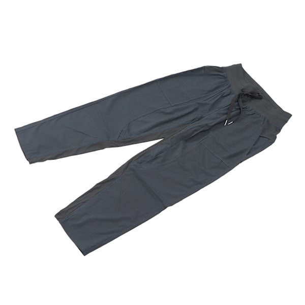 Kvinde Fitness Joggere Nylon Åndbar Casual Snørebånd Sweatpants til Løb Cykling (Grøn Sort) S