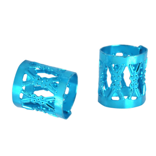 100 kpl/pussi Uusi värikäs hiuspunonta helmiä sormuksia mansetin koristeluvälineet tarvikkeet (sininen)
