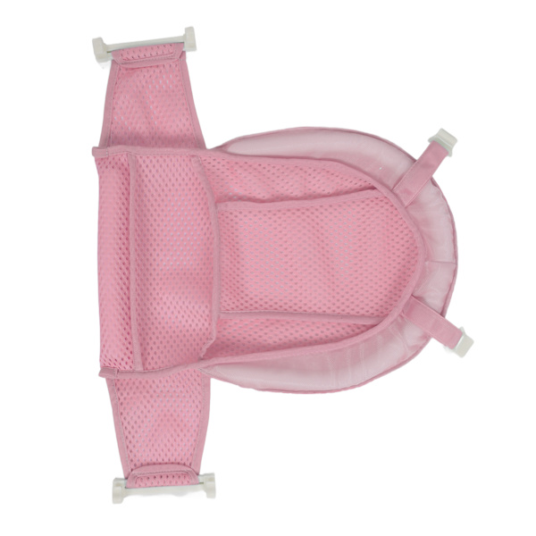 Babybadnät Andningsbart Justerbart Förhindra Halkspädbarn Badkar Meshmatta för Nyfödd Dusch Rosa