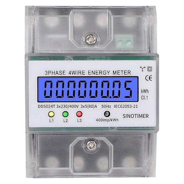 DDS024 5-100A 380V 50Hz enfas AC-amperemeter med LCD-display, transparent hölje