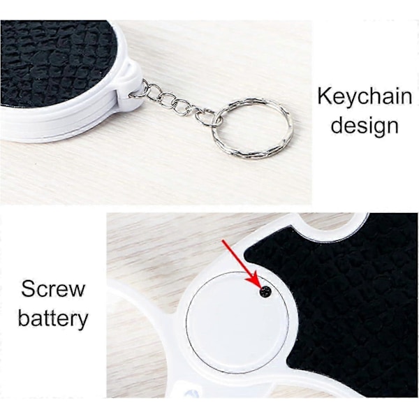 1 x 5-rums LED Lup - Håndholdt Lup - Bærbar Lup - HD Lup med 45mm Diameter Flip Linse_SZXM