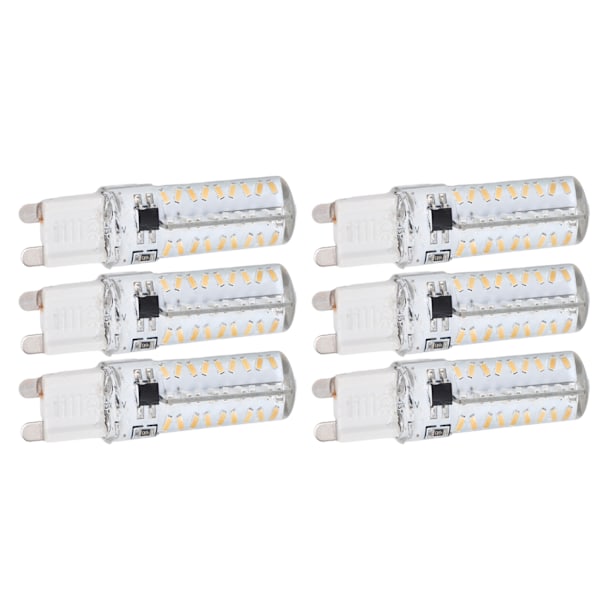 6 kpl G9-lamppua 72 LED -pieni lamppu 5 W 220 V silikoninen kattolamppu seinälamppu lamppu kodin lämpimään valoon