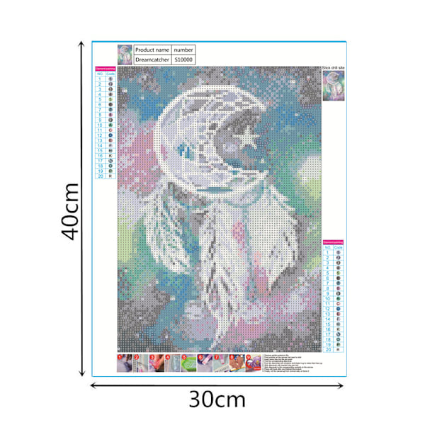 DIY 5D Diamantmaleri Broderikors Sting Hjem Kunst Dekorativt Sett S10000