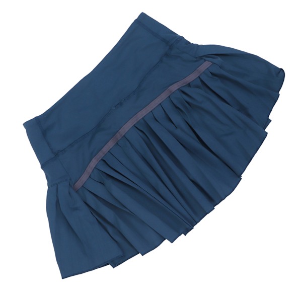 Flickad flickad kjol mode inre shorts elastisk träning sport kjol med fickor mörkgrön S
