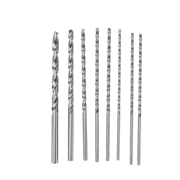8 st vridborr HSS hålbearbetning metall trä roterande verktygssats 4mm‑10mm extra lång 200mm