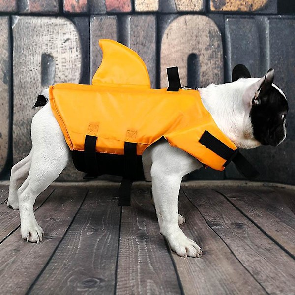 Summer Shark Pet Flytväst för hundar - Hundbadkläder, Pets Swimming Orange