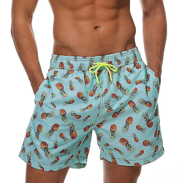 Quick Dry Summer Men's Beach Board Shorts Swim Trunks Beachwear - Pineapple Print