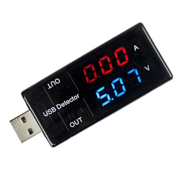 USB Spænding Strøm Tester - Oplader Doktor - USB Batteri Checker - Voltmeter Amperemeter Multimeter - Mobil Strøm Panel Monitor Måler DC