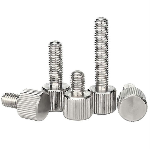 Rillet rustfrit stål fingerskrue M3 M4 M5 M6 fladt hoved fingerskrue bolt 20 stk. Zekai M5*16