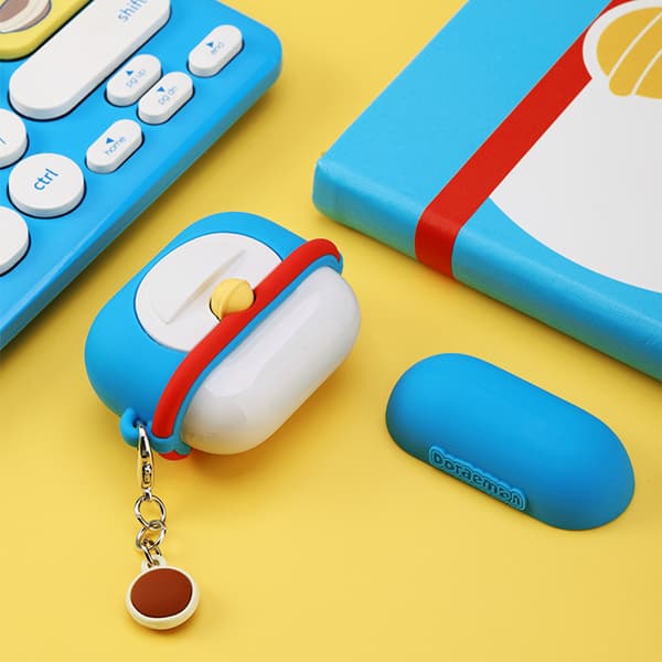 Tegneserie Bluetooth øreproppdeksel Silikon Søt Doraemon Trådløst Bluetooth øretelefondeksel Blått for IOS Earbuds Pro