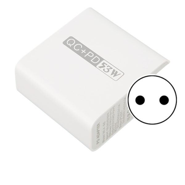 WLX A6 USB C vægadapter 53W 4 USB opladningsport QC 3.0 PD 20W hurtig vægadapter til iPhone tablet øretelefon 100-240V EU-stik
