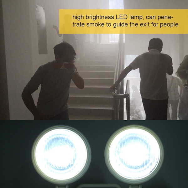 2W dubbel lamphuvudutgång 9 lysdioder nödljus 110‑220V EU-kontakt