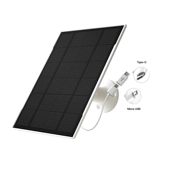 3W solcellepanel for sikkerhetskameraer, innebygd oppladbart batteri