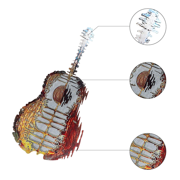 Abstrakt gitarveggdekorasjon i metall, jern, gitaristkunst, gitaristgave, hengende ornament, retro veggdekor for gårdsplass, innendørsfest, veranda