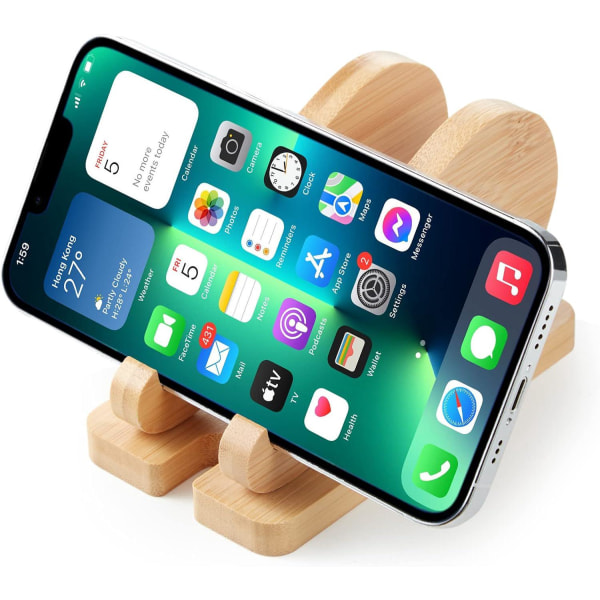 Bamboo Elephant puhelinteline pöydälle, irrotettava puinen pidike matkapuhelimelle, iPhone, Samsung, Huawei, Xiaomi