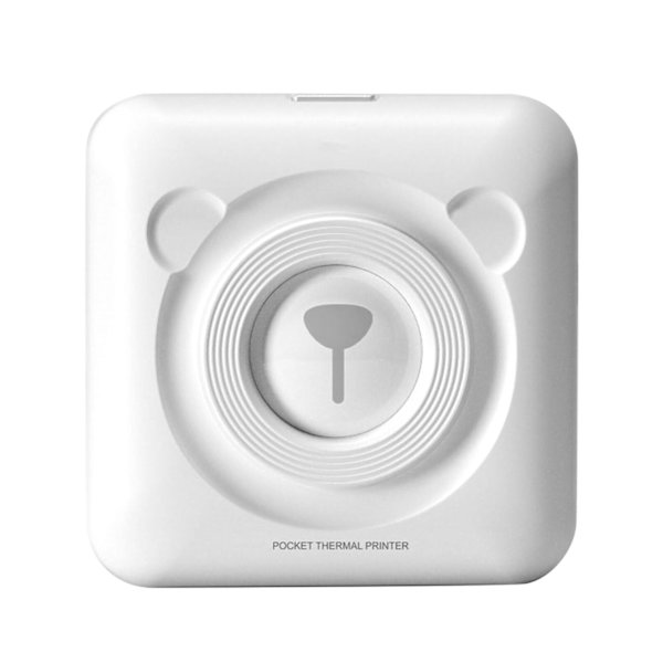 Mini-lämpötulostin Bluetooth-valkoinen taskutulostin tulostuspaperilla kannettava tarratulostin valokuville Muistiinpanot Työsuunnitelmat
