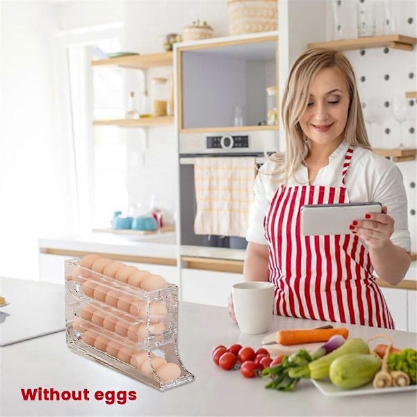 2 stk. 4-lags eggholder automatisk rullende dispenser eggstativholder
