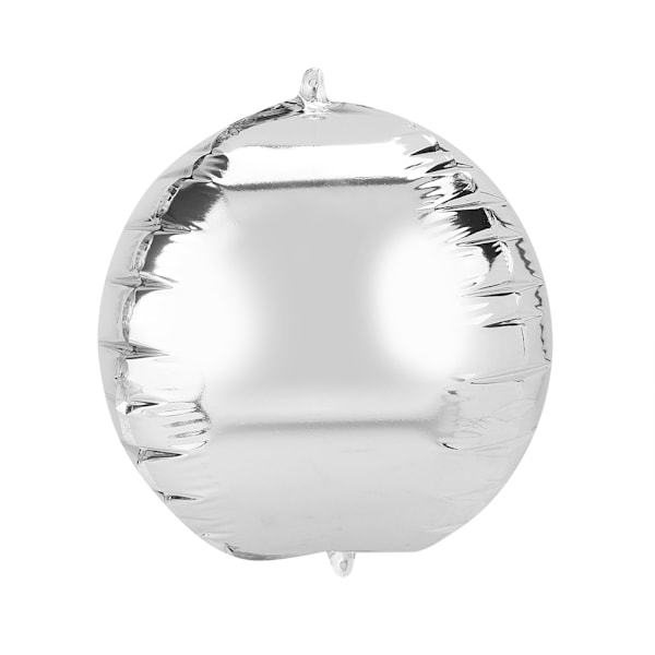 4D pyöreä pallomainen alumiinifoliopallo syntymäpäiväjuhliin ja hääkoristeluun (20 kpl hopeaa)