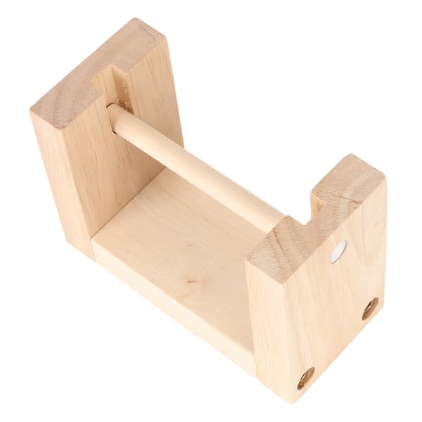 Garnholder i tre 5,1 tommer lang, solid, jevn, roterbar, enkel montering, garndispenser for hekling, strikking, sying