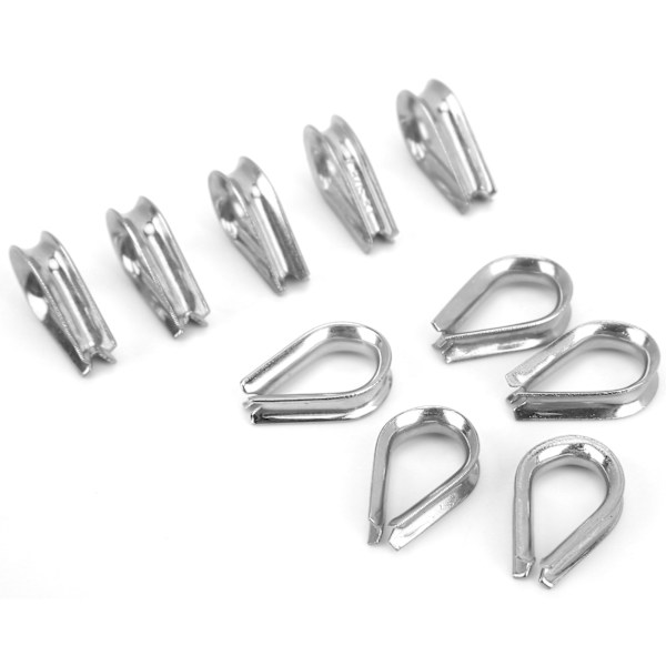 3MM rustfritt stål marine wire tau klemmer Kabel beskyttende ring fingerbøll klemmer