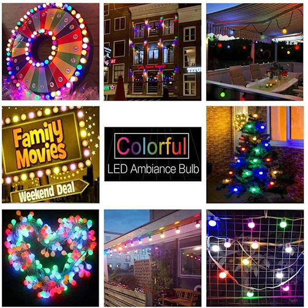 20 st LED-lampa Färg B22 3W Ekvivalent 30W 240LM B22 Bajonettlampor Garland Färg LED Flerfärgade lampor för Hem Bar Party