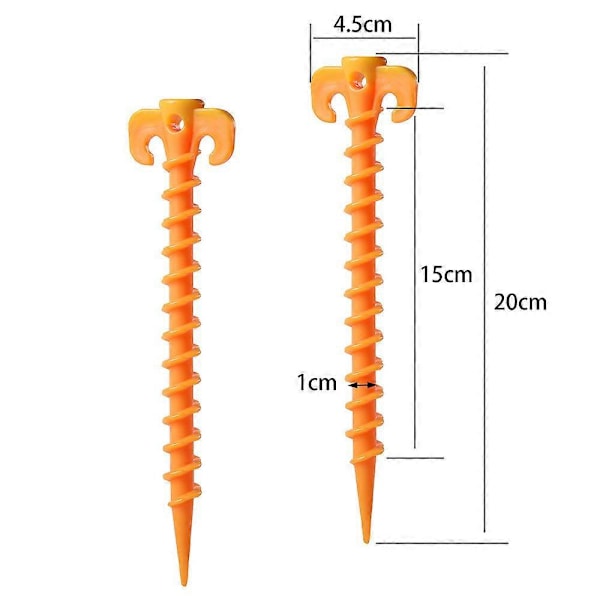 10 kpl Laadukkaita PP-muovisia telttakiiloja, köysikiila ulkoteltan varusteisiin, telttatarvike rannalle, viidakkoon, mutaan. Keltainen (20cm4.5cm)