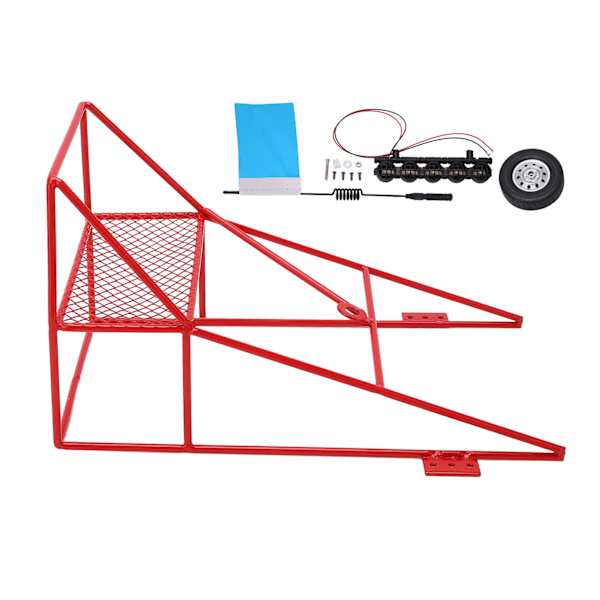 RC Bakre Skuff RC Full Scale Bakre Skuff Dekorasjon med Kort Flagg og Taklys for WPL D12 1/10 RC Truck Blå