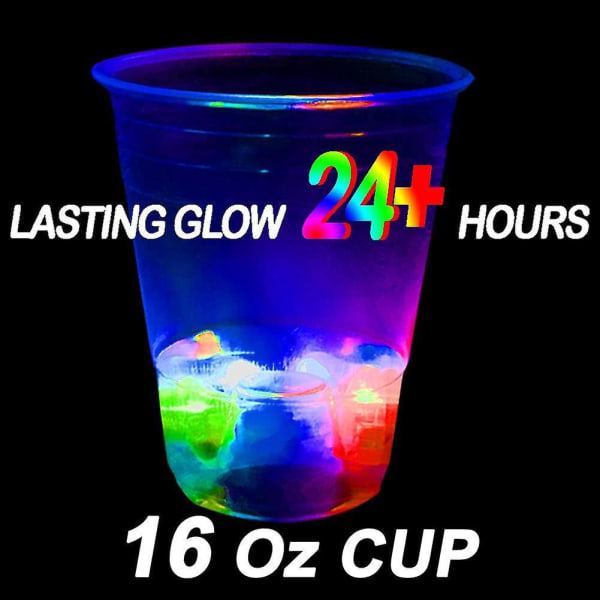 24-pack LED plastglas för evenemang, fester, födelsedagar, konserter, bröllop, BBQs, strandsemester