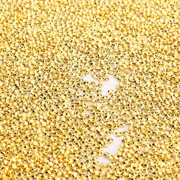 5000 stk. 3 mm Rhinestone Alle Guldbelagt Gule Akryl Diamant til Bryllup DIY Negle Skønhedsdekoration
