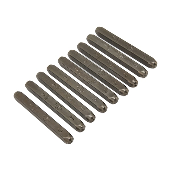 9 kpl metalliset numeroleimasimet 0,12 tuumaa Hiiliteräs Laaja sovellus Metallileimasinsetti käsityökoruihin DIY