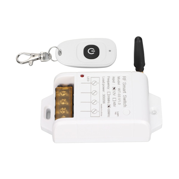 433MHz langaton RF-kytkin DC 12V 1CH langaton kaukosäätimen kytkin lampuille hissi sähkölaitteille