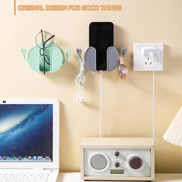Wall Organizer Box - Fjernbetjening og telefonholder (4 stk) til hjemmet, soveværelset, stuen og kontoret
