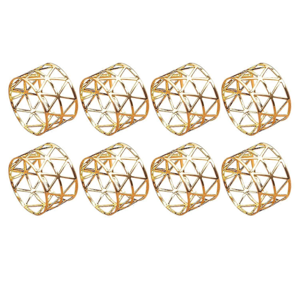 8 stk. runde serviettringholdere i netting, for uformelle eller formelle anledninger