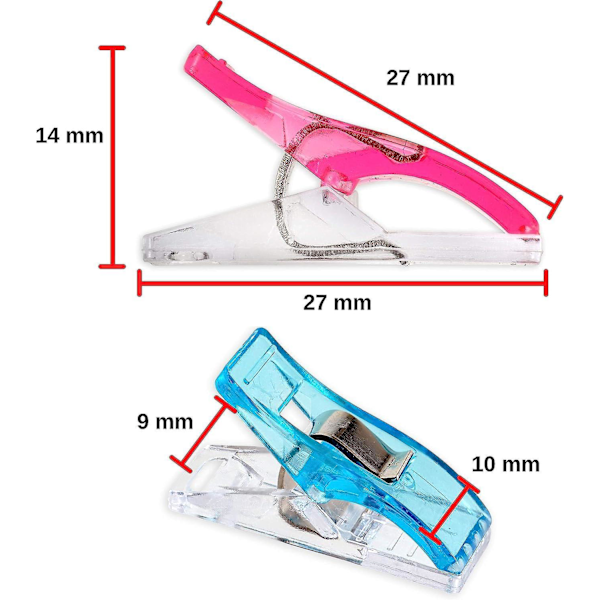 Tygklämmor - paket med 30 - Alternativ till stift - Håll tyglager och sömmar säkert ihop - Symaskinshjälp