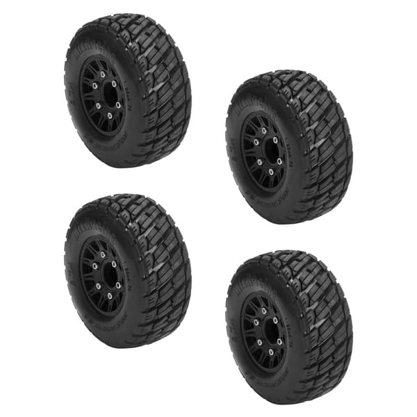 4 stk. 1/10 RC Short Course Lastbildæk Plastikgummi 113 mm Diameter RC Tilbehør til ARRMA Sort