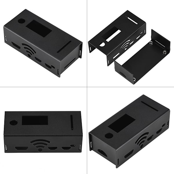Aluminiumlegering Kapslingsbox Skyddsfodral för Raspberry Pi ZERO Svart