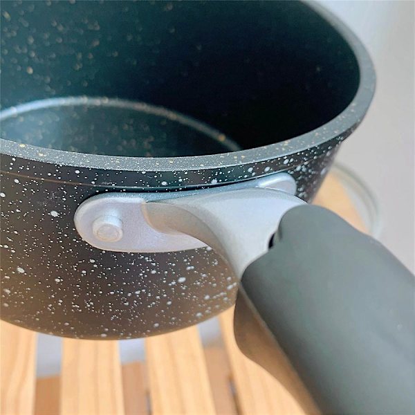 Icke-klibbig Risstenmjölkspanna - Hemma Babytillbehör, Varm Mjölkskum Nudelspanna (24cm, med Lock)