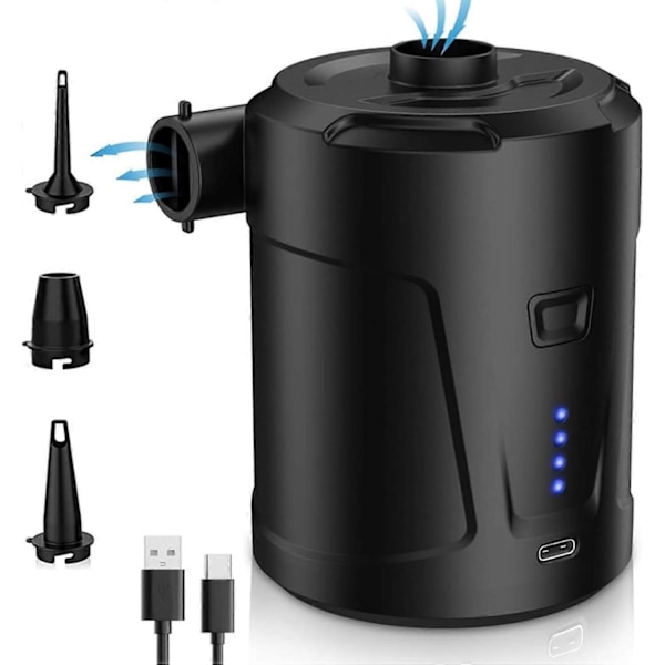 Elektrisk Luftpump, 4 KPA Elektrisk Pump Inflator Deflator, 300L/Min Bärbar Elektrisk Luftpump för Uppblåsning och Tömning av Luftmadrasser och Poolleksaker