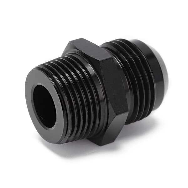 Brændstofledning 12AN til 3/4NPT Adapter Fitting Lige Sort Anodiseret Aluminium Erstatning