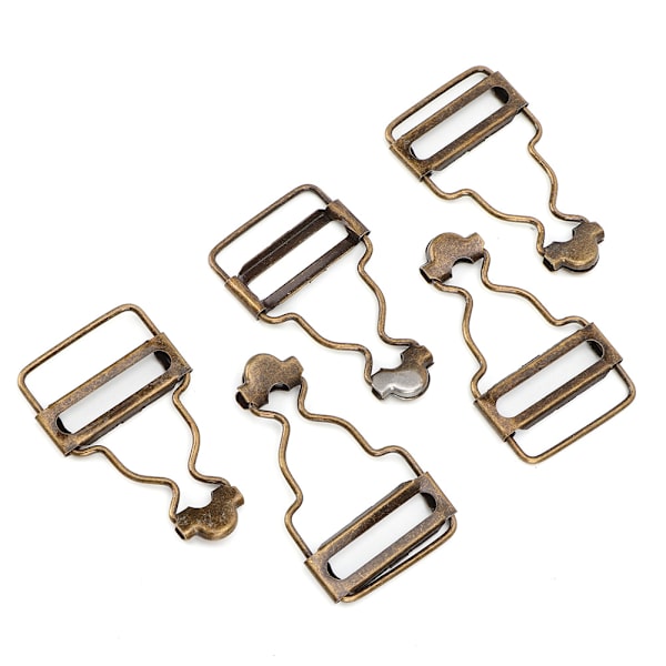 10 st/ set Metall Justerbar rem Spännen Knapp för Haklapp Byxor Jeans Barnkläder 2,7 cm (Brons)